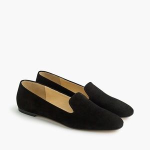 J. Crew Suede Smoking Slippers - Black